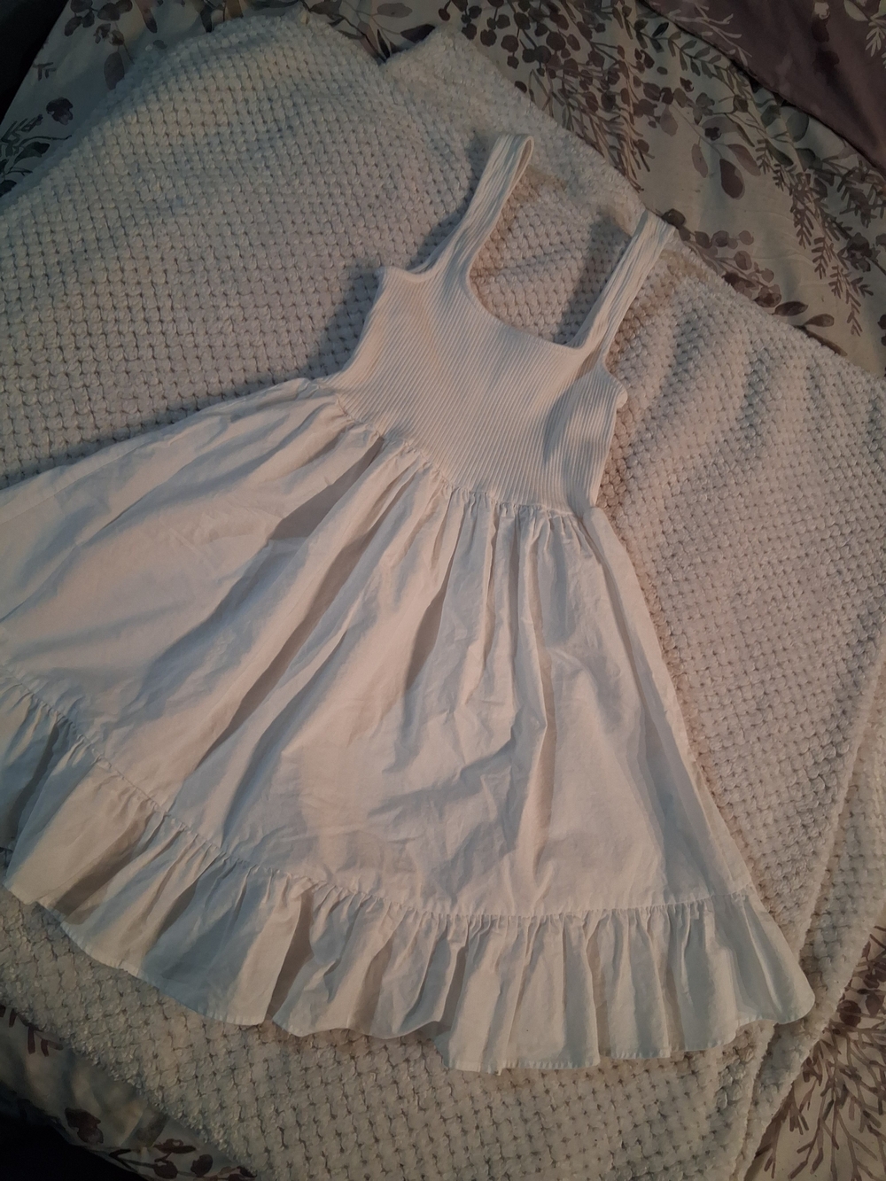 White Sleeveless Ruffled Sundress ZARA XS
